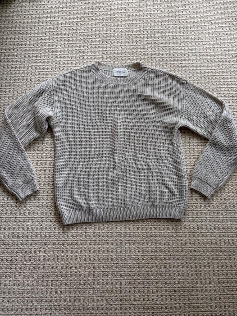 Wilfred Men's Crewneck Waffle Knit Sweater - Beige